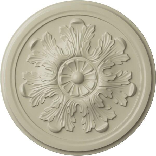 Ekena Millwork Legacy Acanthus Ceiling Medallion (Fits Canopies up to 3 1/2"), 12 3/4"OD x 7/8"P, Clear Yellow CM12LECYF - main
